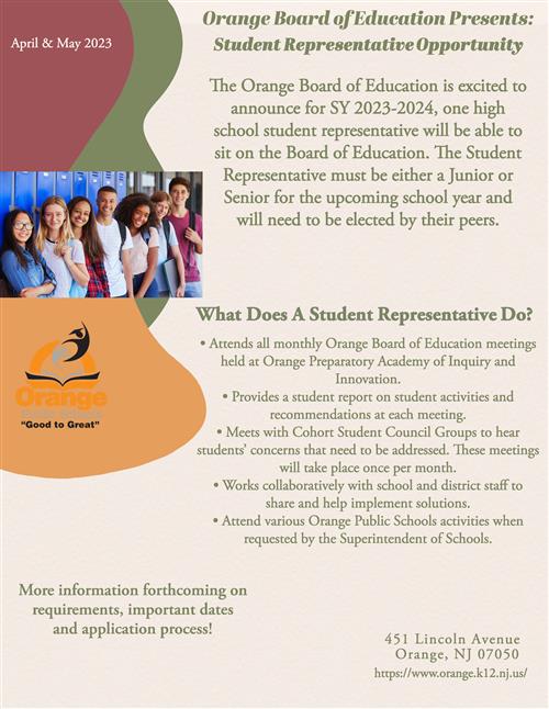 Student Rep Opportunity Announcement